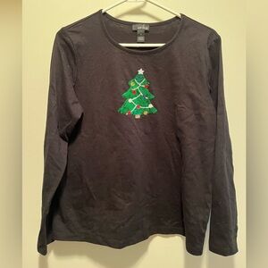 ERIKA Christmas Tree Sequinned Sweater— Women’s Size M